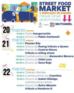Street Food Market en Mutxamel. Programación