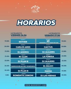 Horarios Maror Festival 2026