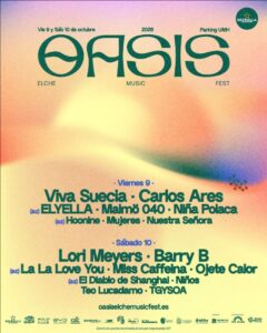 Oasis Elche Music Fest desvela el cartel por días
